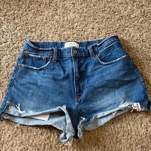 Abercrombie & Fitch Distressed Blue Jean Shorts